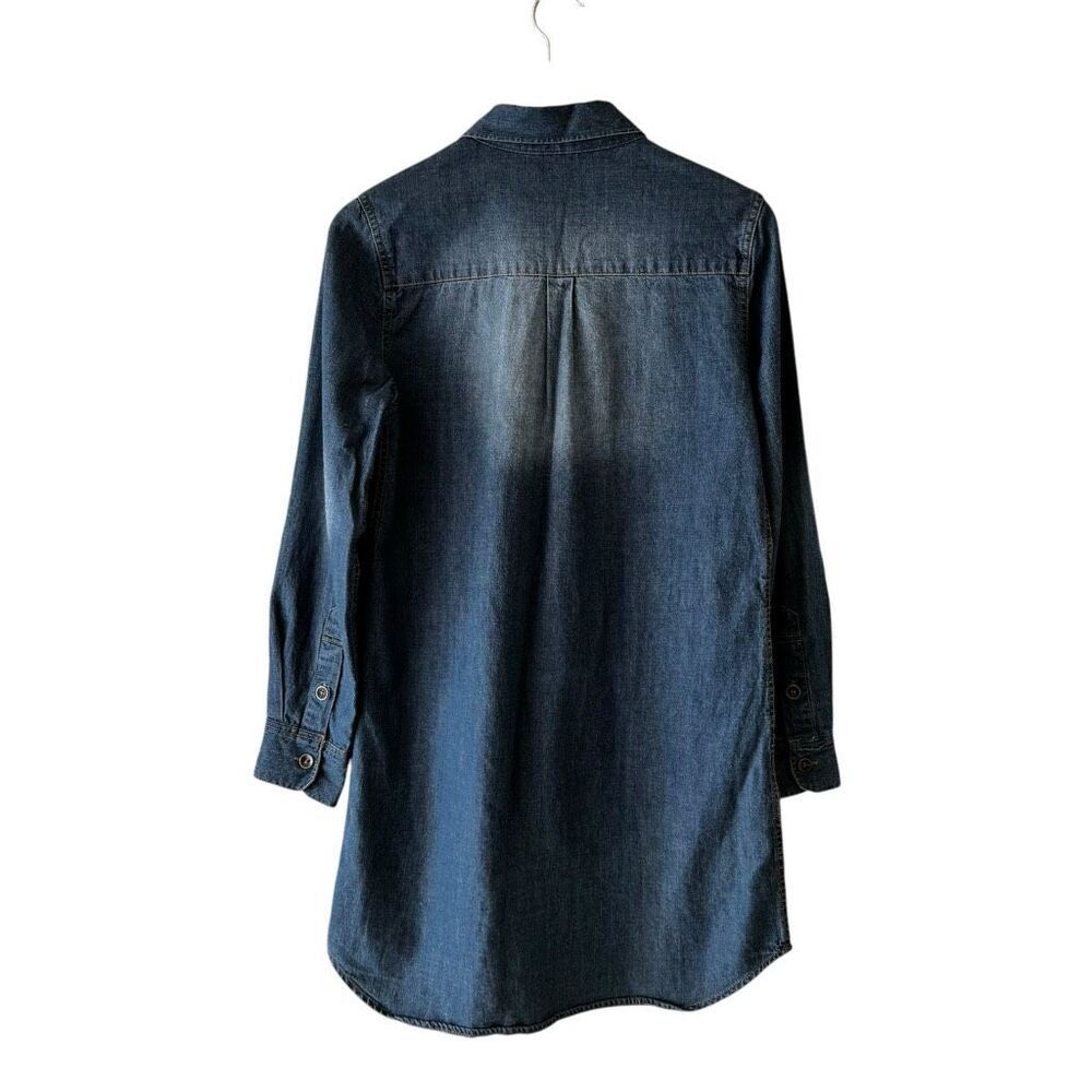 Snidel Denim Southwestern Bohemian Dress Blue Collared Neck SZ M # 2352 - Picture 7 of 16